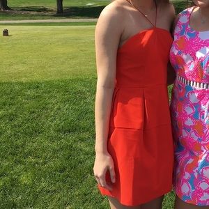 Top shop red halter dress